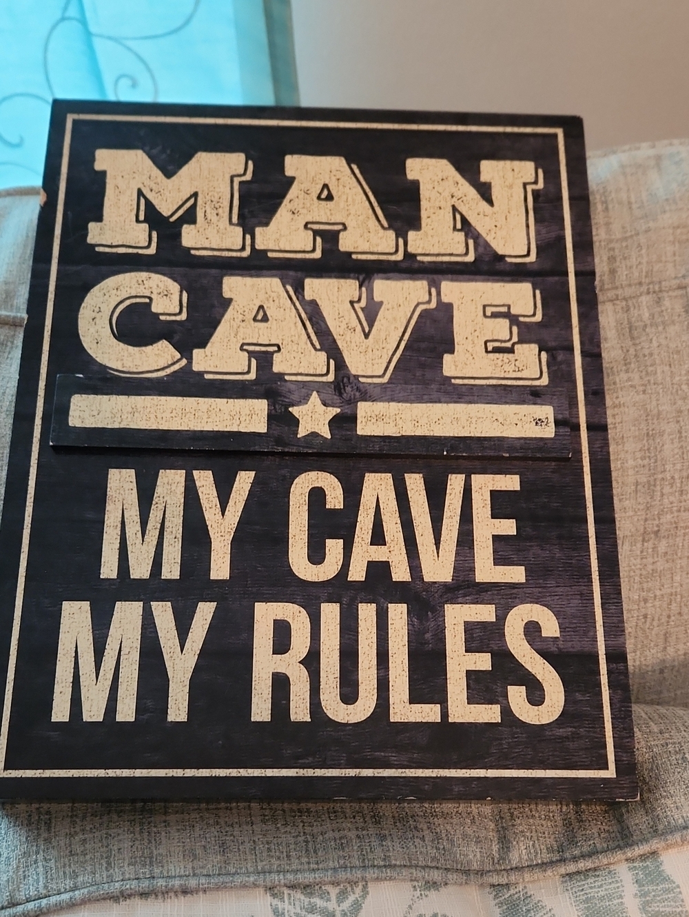 Vintage-Style Black "Man Cave" Wall Sign by